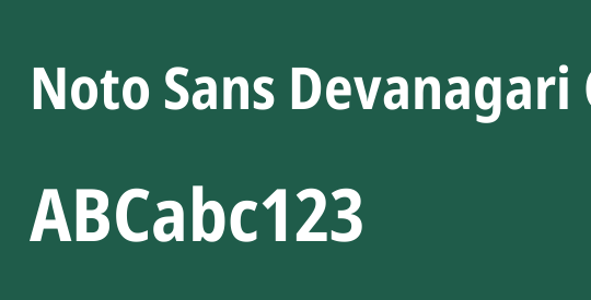 Noto Sans Devanagari Condensed