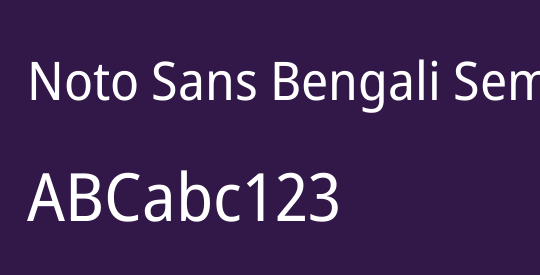 Noto Sans Bengali SemiCondensed