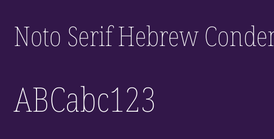 Noto Serif Hebrew Condensed Thin