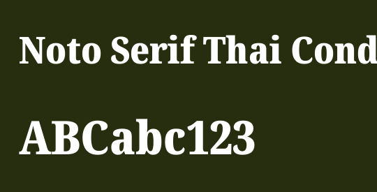 Noto Serif Thai Condensed Black