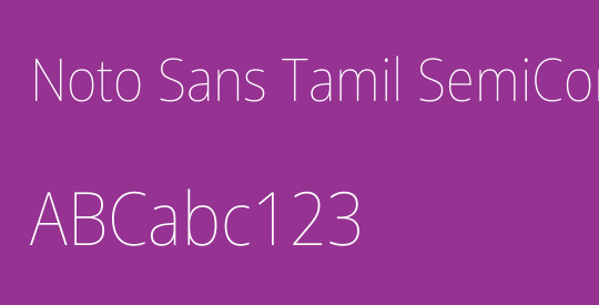 Noto Sans Tamil SemiCondensed Thin