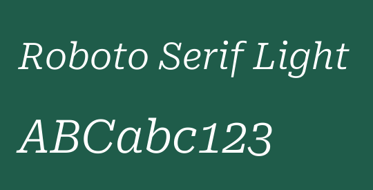 Roboto Serif Light
