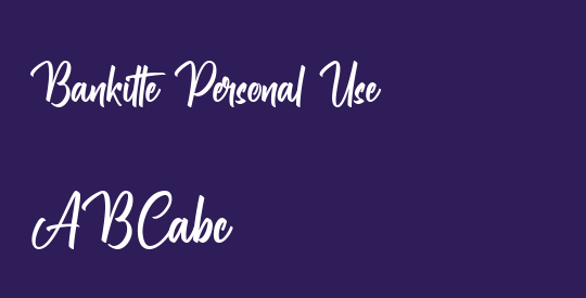 Bankitte Personal Use