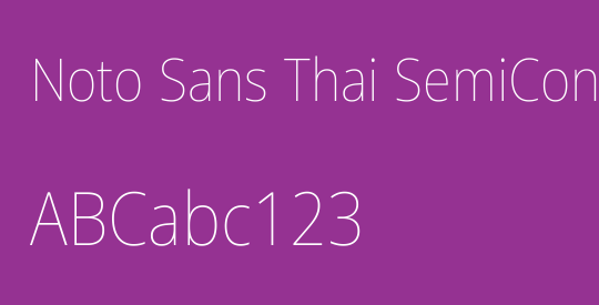 Noto Sans Thai SemiCondensed Thin