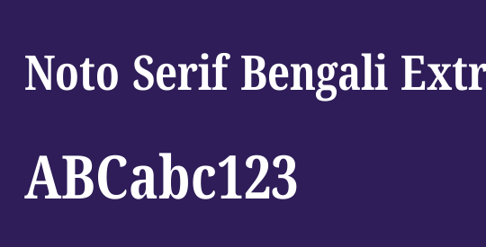 Noto Serif Bengali ExtraCondensed