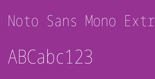 Noto Sans Mono ExtraCondensed Thin