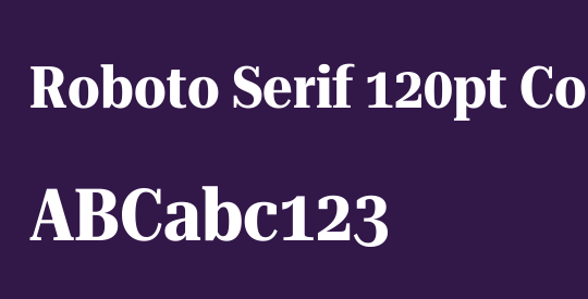 Roboto Serif 120pt Condensed