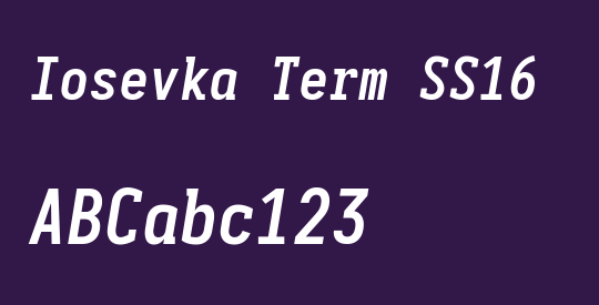 Iosevka Term SS16