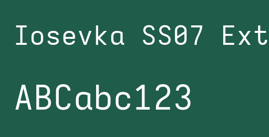 Iosevka SS07 Extended