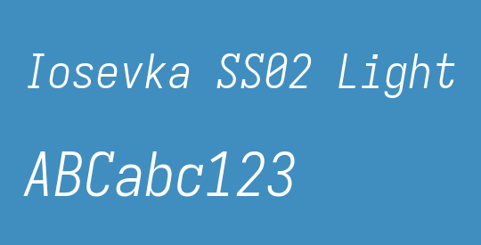 Iosevka SS02 Light Oblique