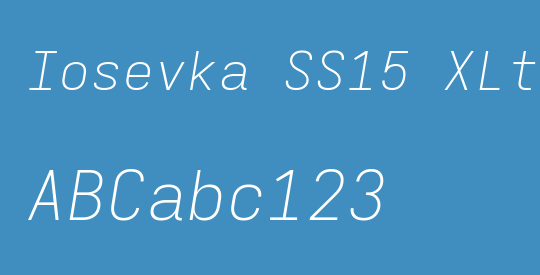Iosevka SS15 XLtExObl