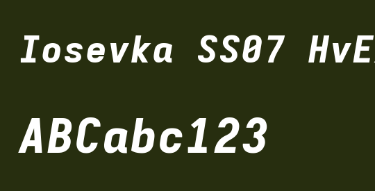 Iosevka SS07 HvExObl