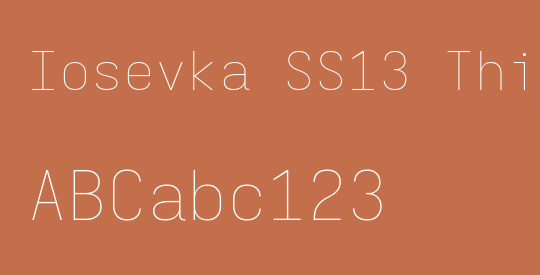 Iosevka SS13 Thin Extended