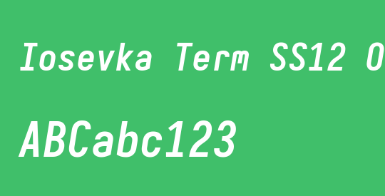 Iosevka Term SS12 Oblique