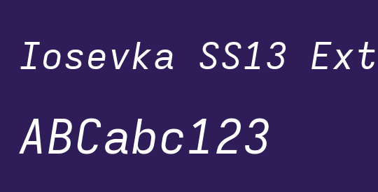 Iosevka SS13 Extended Oblique