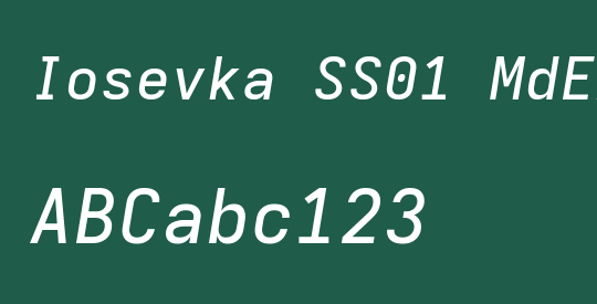 Iosevka SS01 MdExObl
