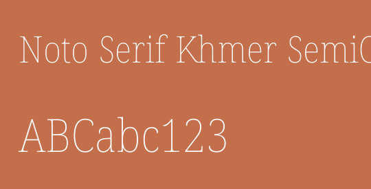 Noto Serif Khmer SemiCondensed Thin