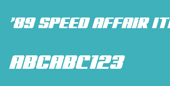 '89 Speed Affair Italic