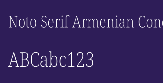 Noto Serif Armenian Condensed ExtraLight