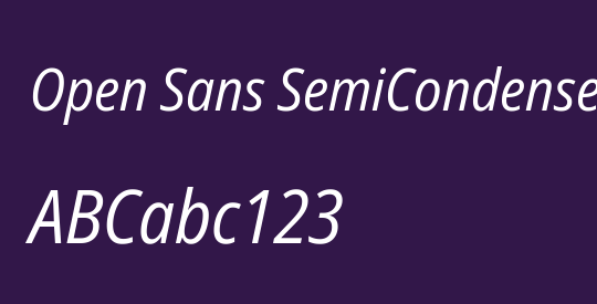 Open Sans SemiCondensed