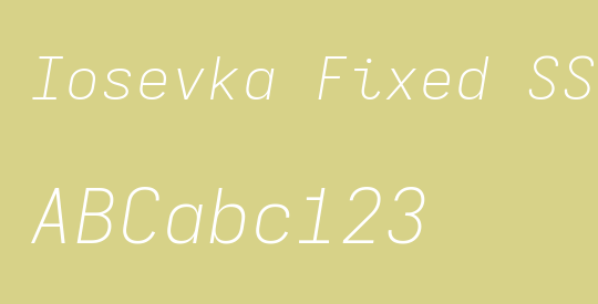 Iosevka Fixed SS09 XLtEx