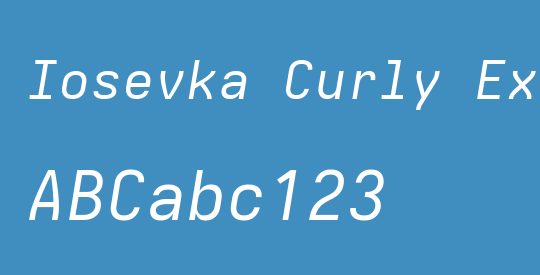 Iosevka Curly Extended Oblique