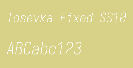 Iosevka Fixed SS10 XLtObl