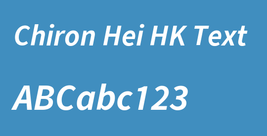 Chiron Hei HK Text