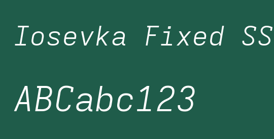 Iosevka Fixed SS17 LtExObl