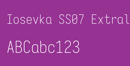 Iosevka SS07 Extralight