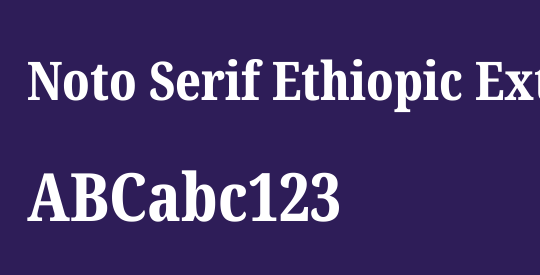 Noto Serif Ethiopic ExtraCondensed ExtraBold