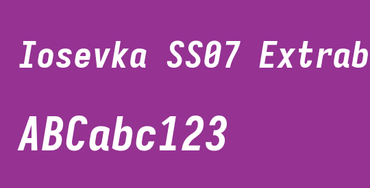 Iosevka SS07 Extrabold Oblique