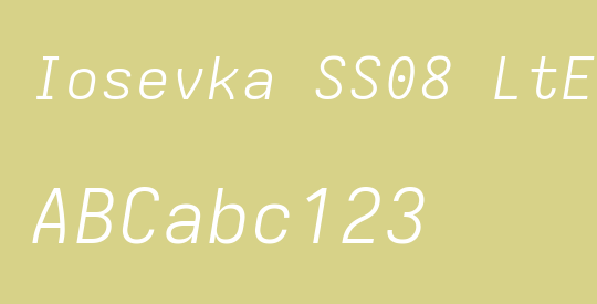 Iosevka SS08 LtExObl