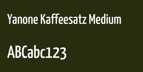 Yanone Kaffeesatz Medium