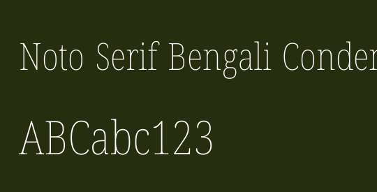 Noto Serif Bengali Condensed Thin