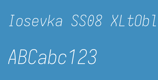 Iosevka SS08 XLtObl