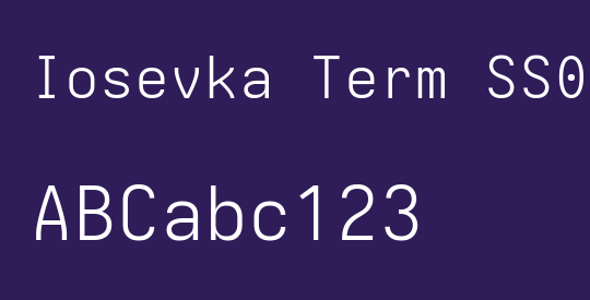 Iosevka Term SS08 LtEx
