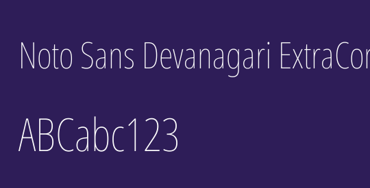 Noto Sans Devanagari ExtraCondensed Thin