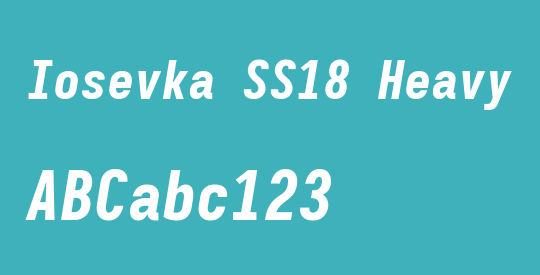 Iosevka SS18 Heavy Oblique