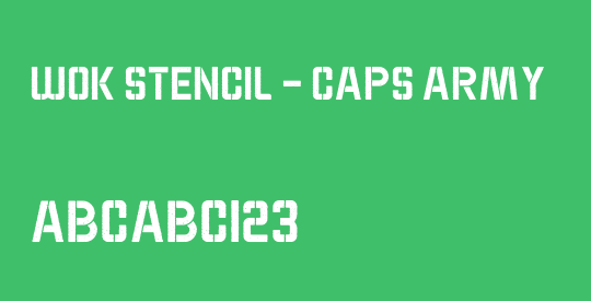 WOK STENCIL - CAPS ARMY