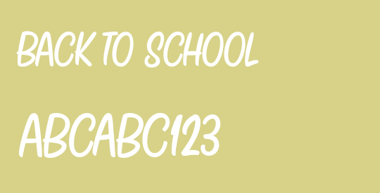 BACK TO SCHOOL