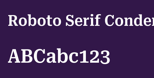 Roboto Serif Condensed SemiBold