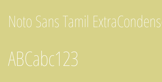 Noto Sans Tamil ExtraCondensed Thin