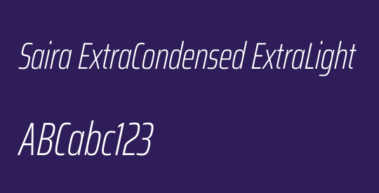 Saira ExtraCondensed ExtraLight