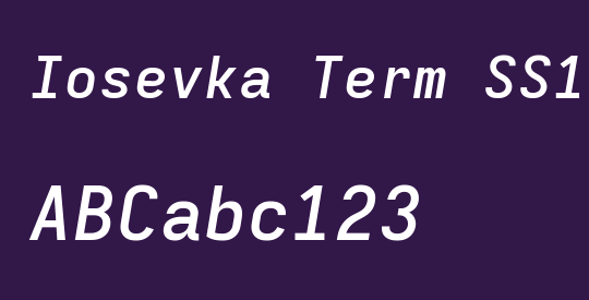 Iosevka Term SS18 SmBdEx