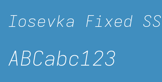 Iosevka Fixed SS04 XLtExObl