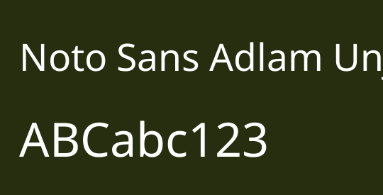 Noto Sans Adlam Unjoined