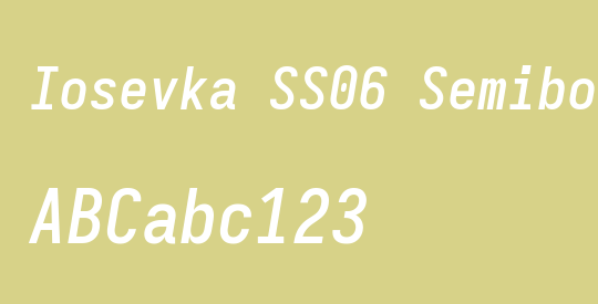 Iosevka SS06 Semibold Oblique