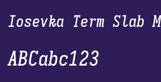 Iosevka Term Slab Medium