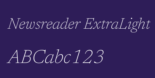 Newsreader ExtraLight